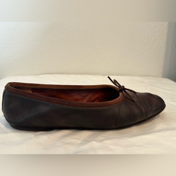 Vintage Chanel Brown Ballet Flats - sz 37 - Picture 9 of 11